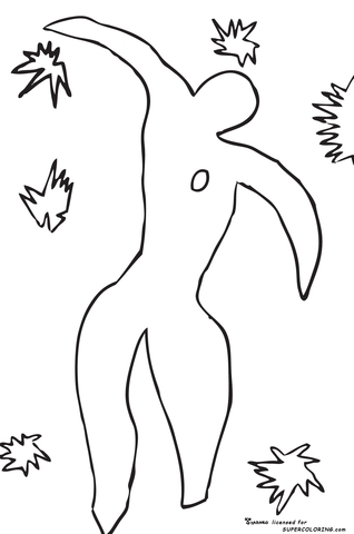 Icare By Henri Matisse  Coloring Page